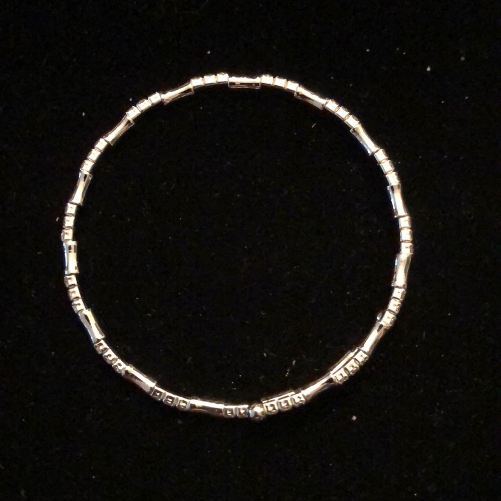 Merx Silver/crystal Bamboo Shape Bracelet